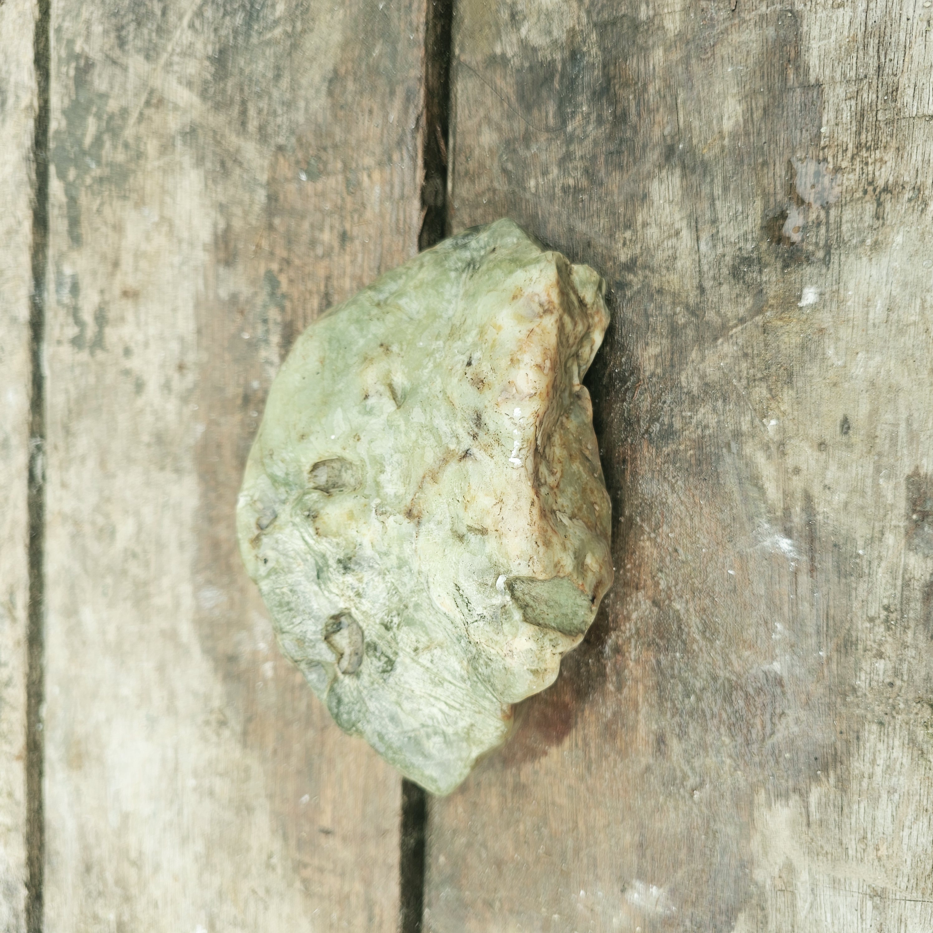Aceh Natural Moss Green Ice Jade with Layered Mineral Veining and Irregular Rough Contours Rough Stone – 1.8 KG