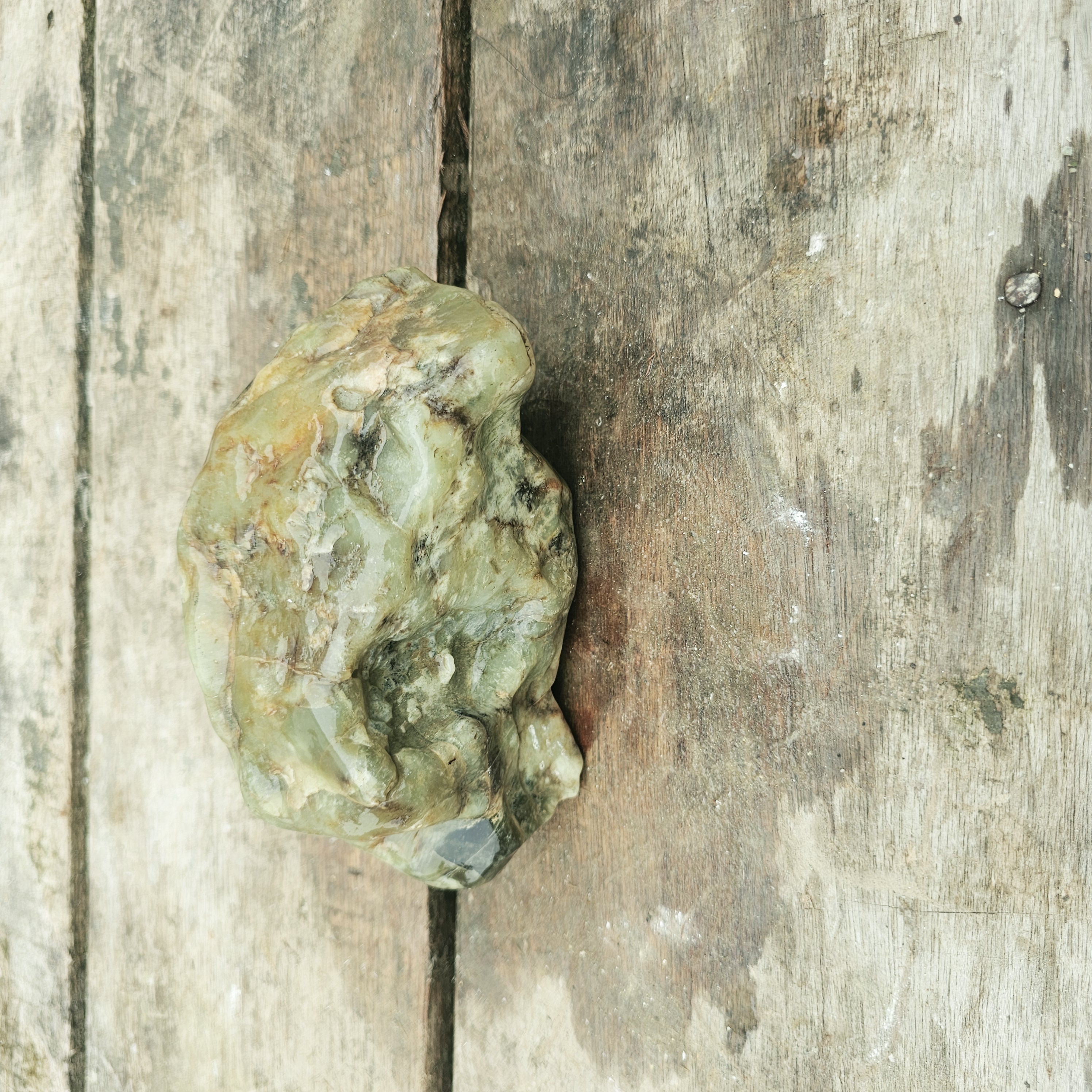 Aceh Natural Moss Green Ice Jade with Layered Mineral Veining and Irregular Rough Contours Rough Stone – 1.8 KG