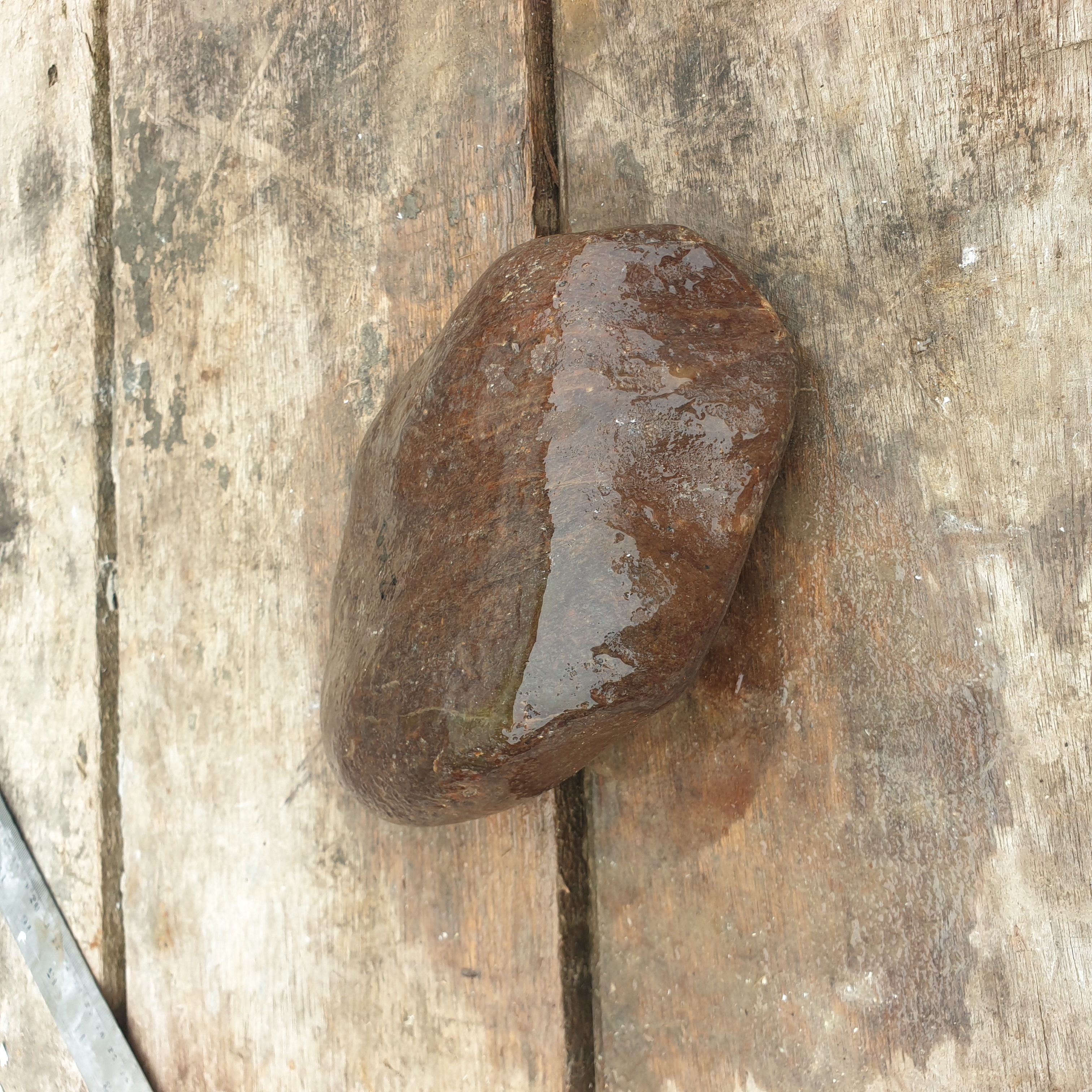 Aceh Natural Deep Blackjade with Brownish-Green Undertones and Smooth Weathered Rough Stone – 2.1 KG