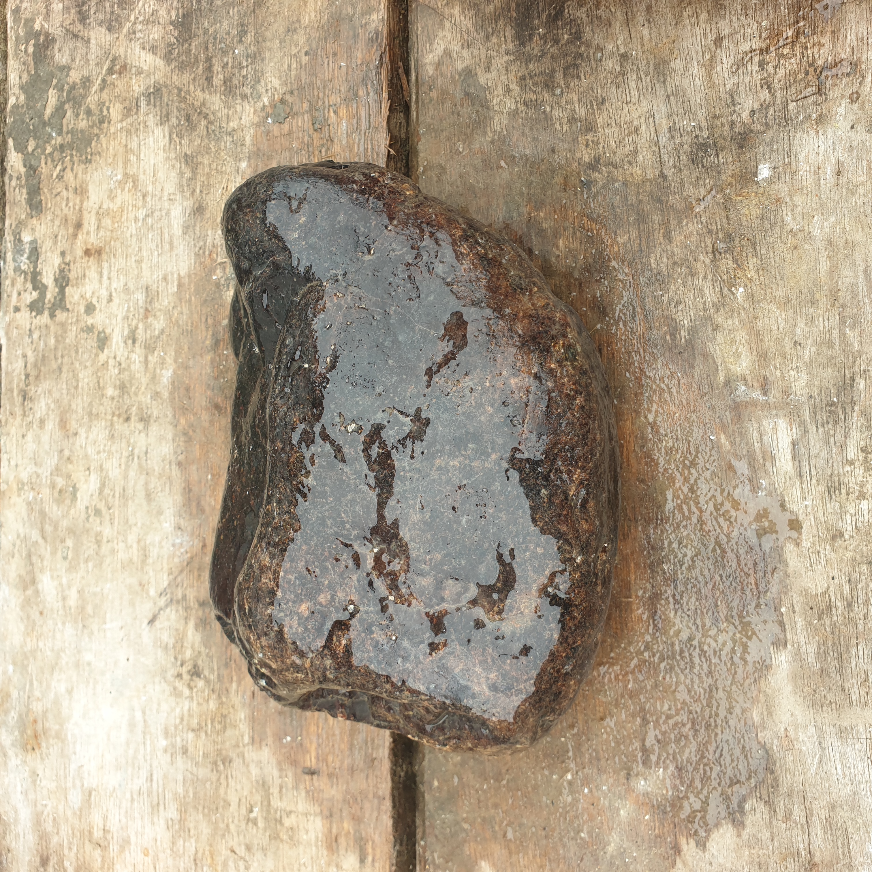 Aceh Natural Deep Blackjade with Brownish Undertones and Smooth Weathered Contours Rough Stone – 2.4 KG