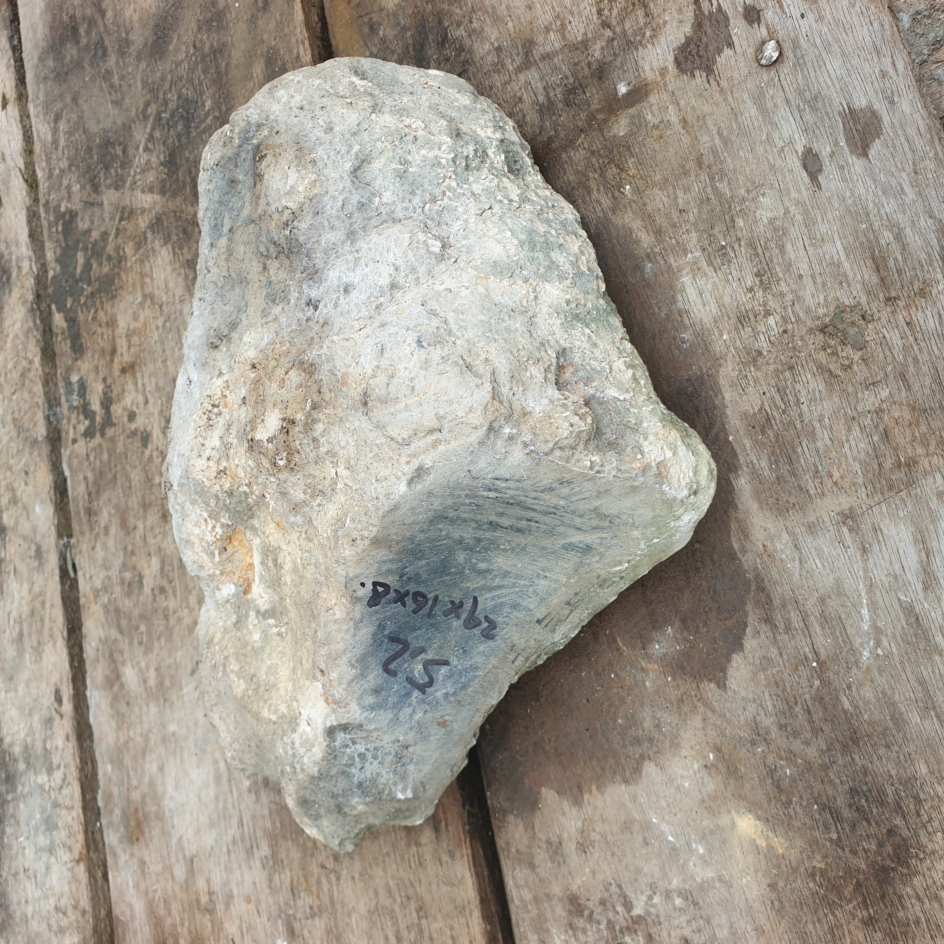 Aceh Natural Moss Green and Earthy Brown Nephrite Jade Slab Rough Stone with Weathered Surface Texture – 5.2 KG