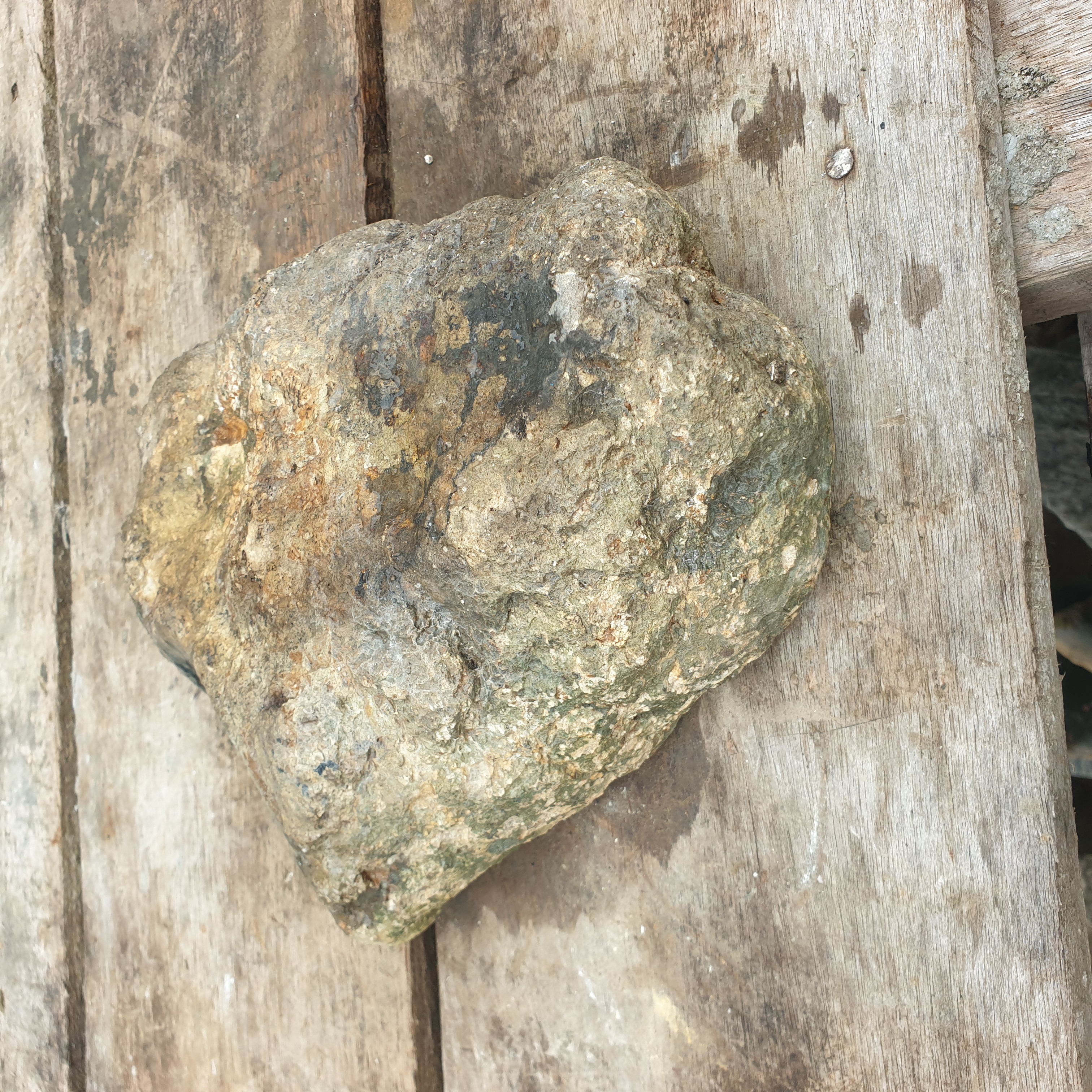 Aceh Natural Moss Green and Earthy Brown Nephrite Jade Slab Rough Stone with Weathered Surface Texture – 5.2 KG