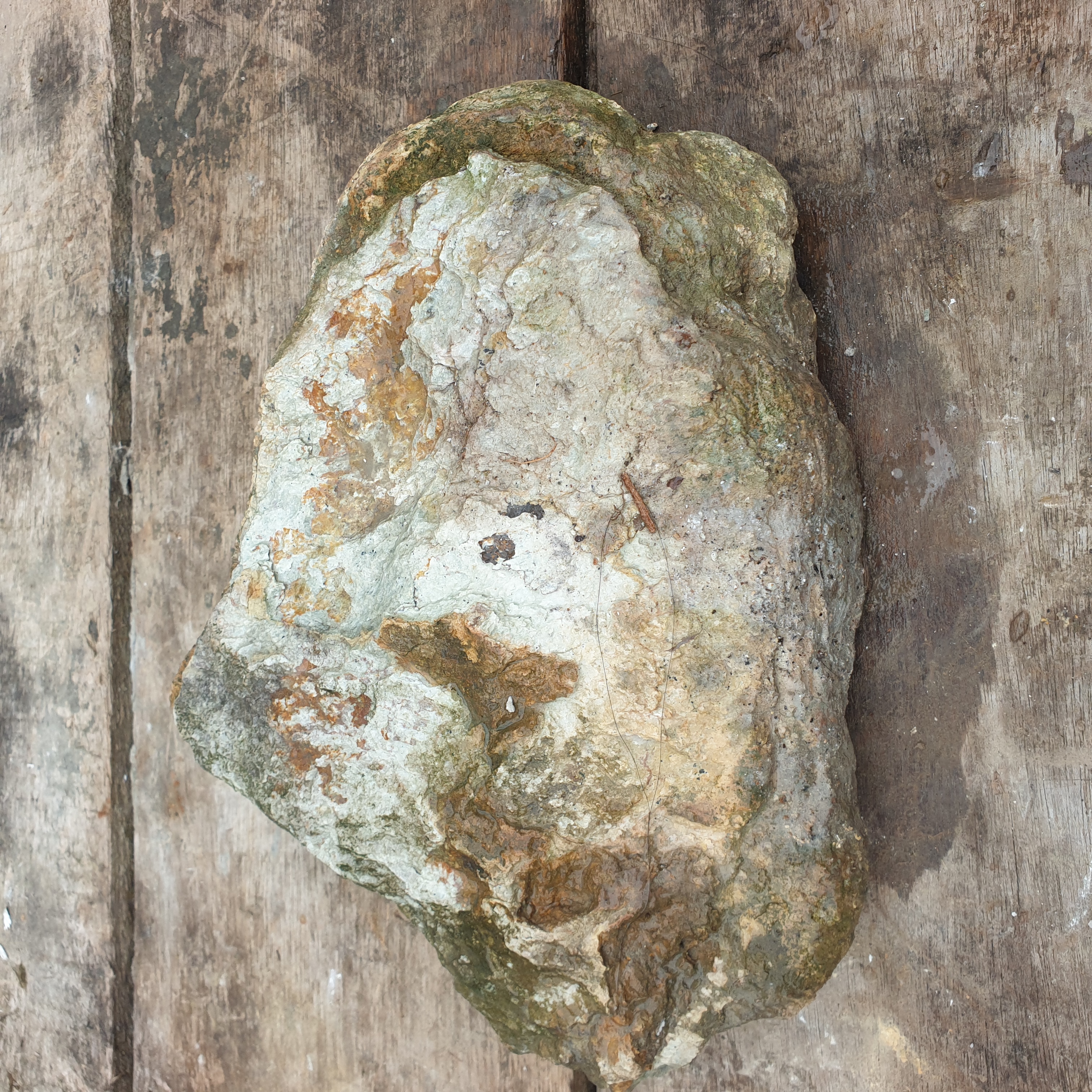 Aceh Natural Moss Green and Earthy Brown Nephrite Jade Slab Rough Stone with Weathered Surface Texture – 5.2 KG