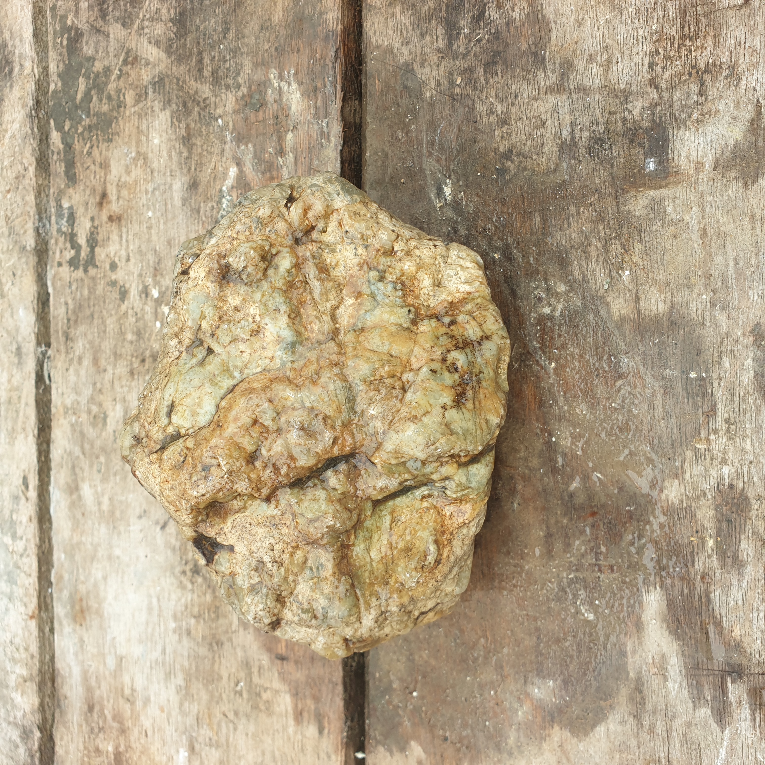Aceh Natural Gray-Green Ice Jade Rough Stone with Organic Weathered Surface Textures – 3.2 KG