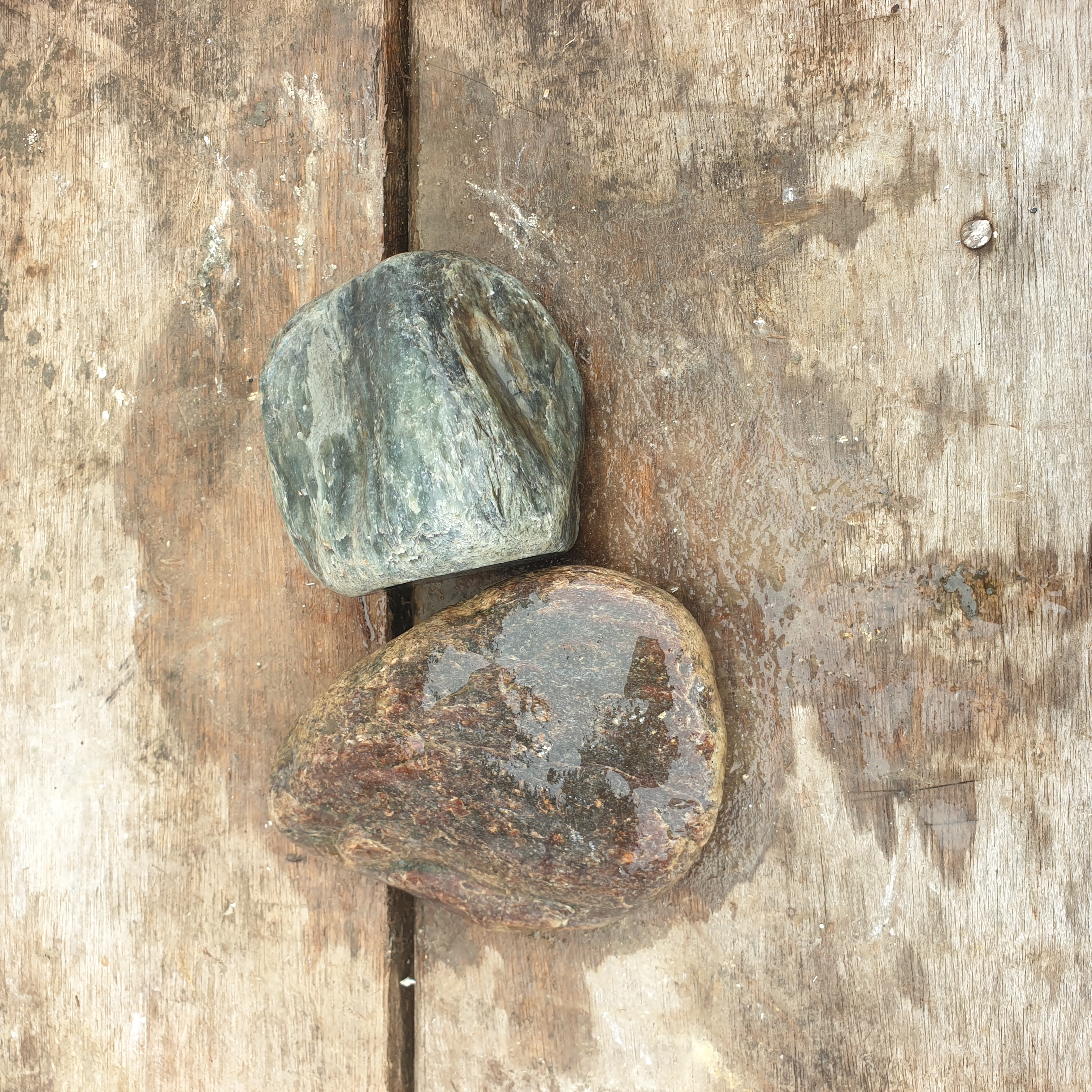Aceh Natural Deep and Brown-Green Nephrite Jade Two-Piece Rough Stone Lot – 1.7 KG