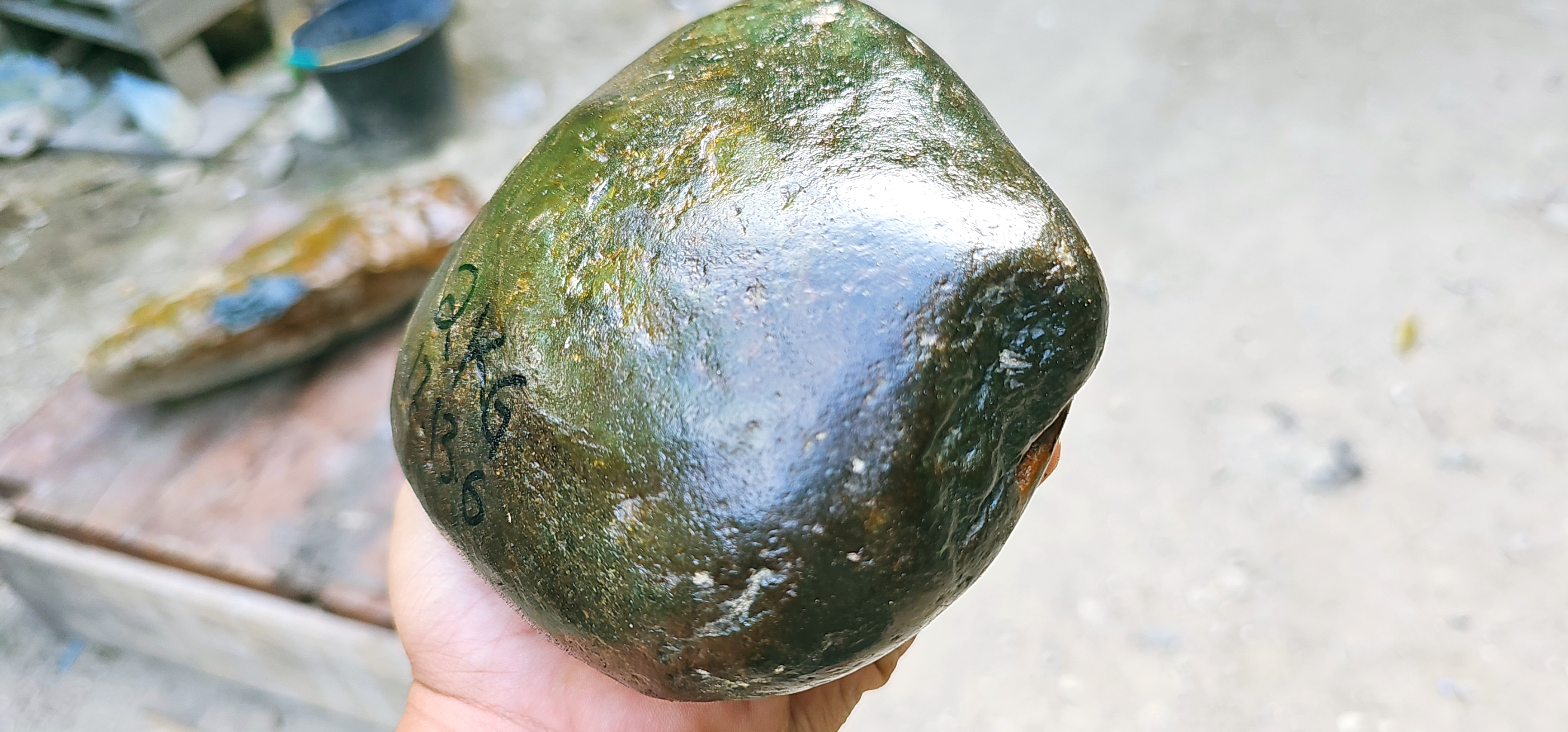 Aceh Natural Deep Nephrite Jade with Smoky Moss Green Undertones and Naturally Weathered Contours Rough Stone – 2 KG